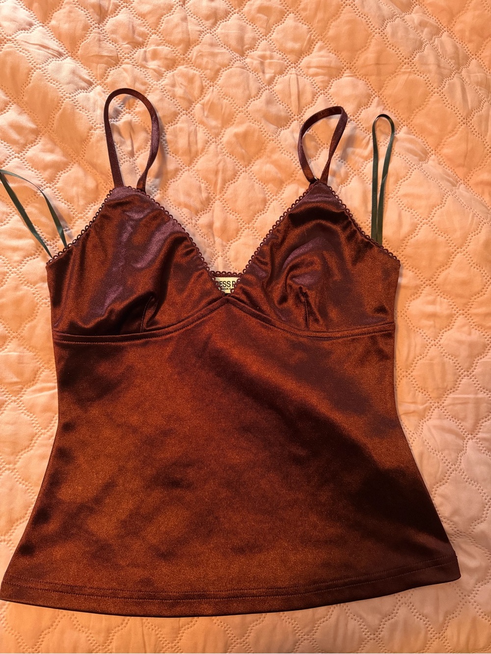 Princess Polly Shimmery Brown Satin Camisole